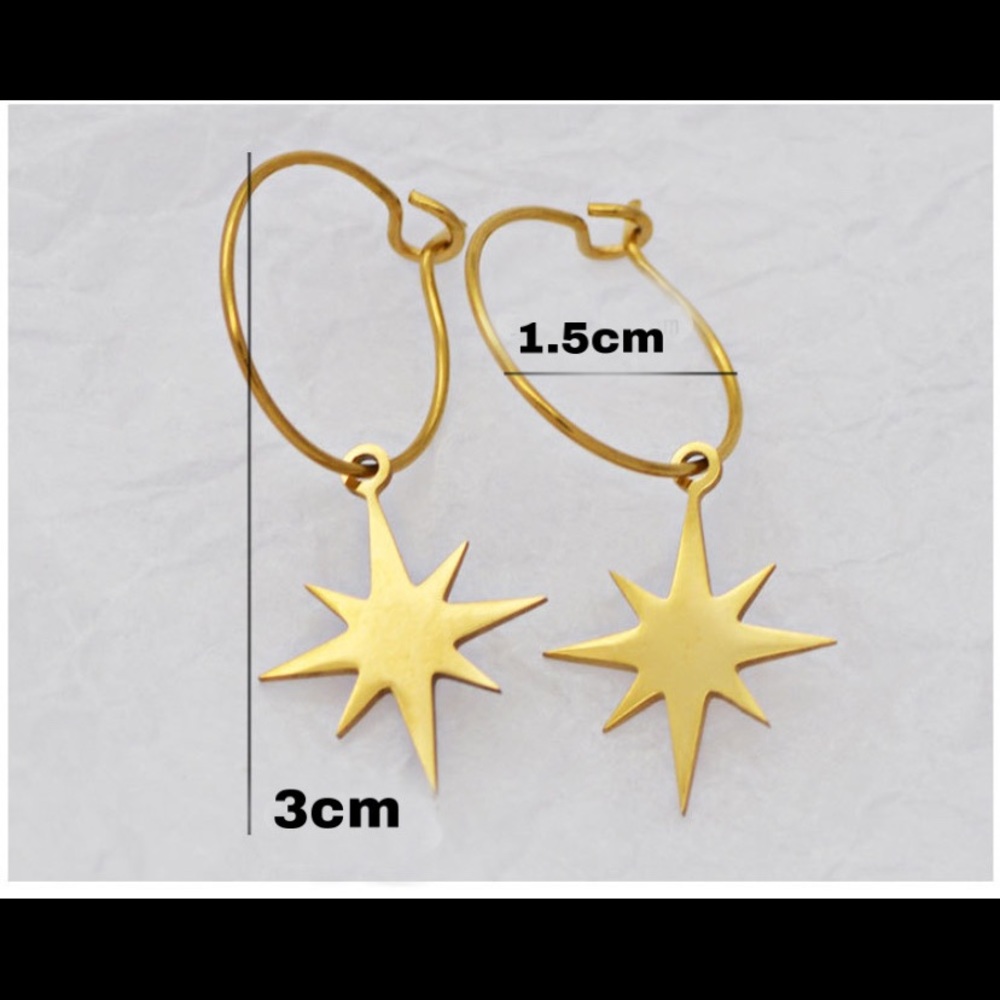 18K Goldplated Charm Hoops Earrings - Picture 10 of 14